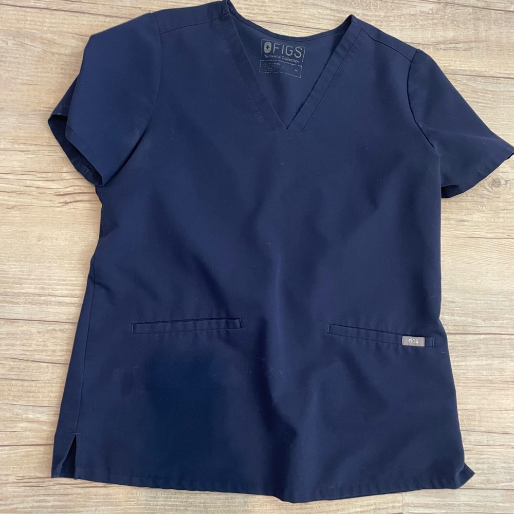 Navy Figs Scrub Top